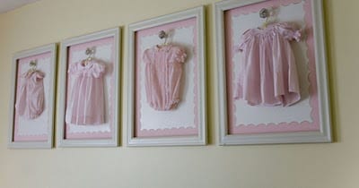 collection framed baby clothes