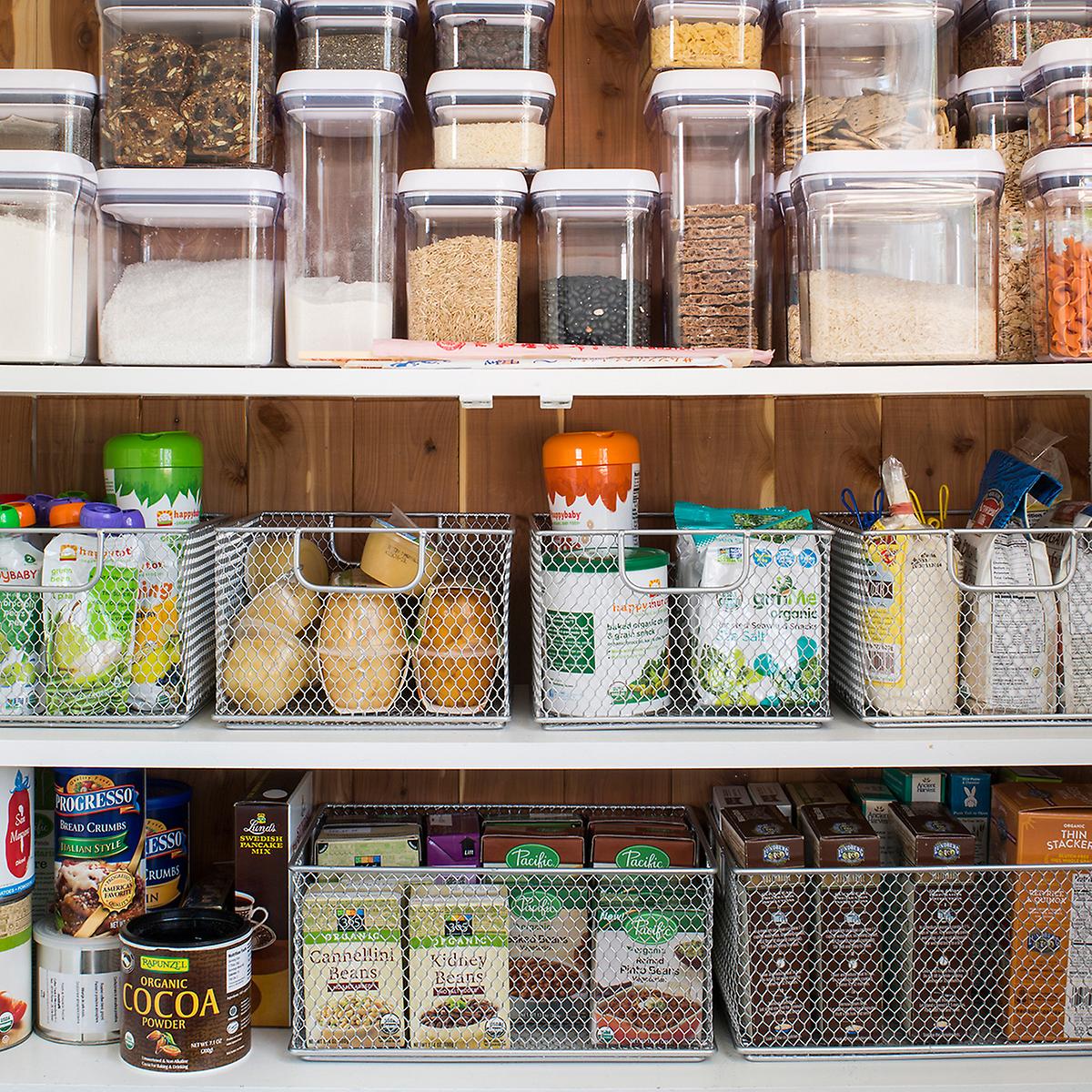 Organize your pantry.  This image is shared from the Container store and links to a great idea - there kitchen pantry starter kit.